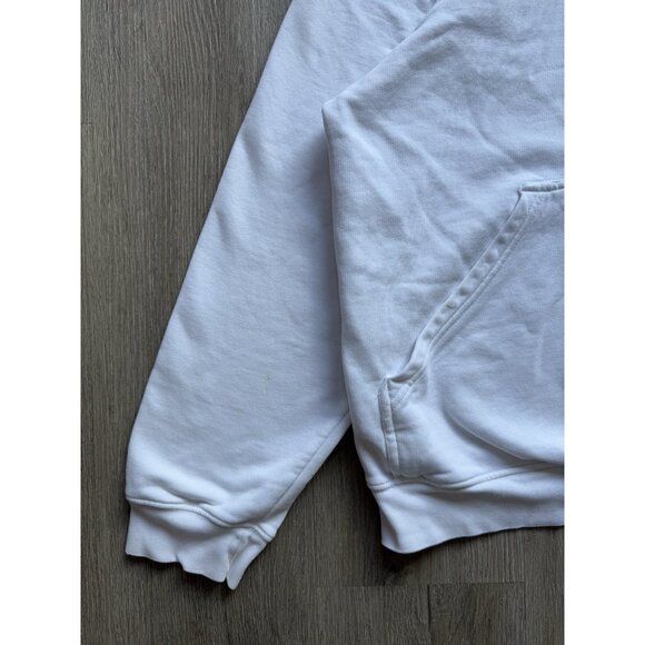 Vintage Y2K Nike Mini Swoosh White Hoodie Sweater Streetwear Sports Hype Medium - Picture 5 of 16